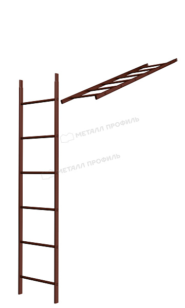Лестница кровельная стеновая дл. 1860 мм без кронштейнов (8017) ― где приобрести в Иваново? В Компании Металл Профиль!